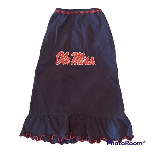 ALL Star Dogs NCAA Ole Miss Rebels Football Navy Blue/Red Dog Shirt/Dress SizeXL - Picture 2 of 8